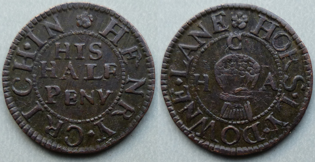 Horselydown Lane, Henry Crich halfpenny token